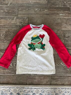 Gymboree White & Red Raglan Tee with Frog Prince Graphic